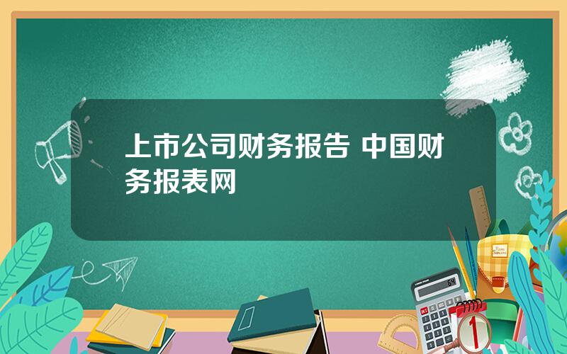 上市公司财务报告 中国财务报表网